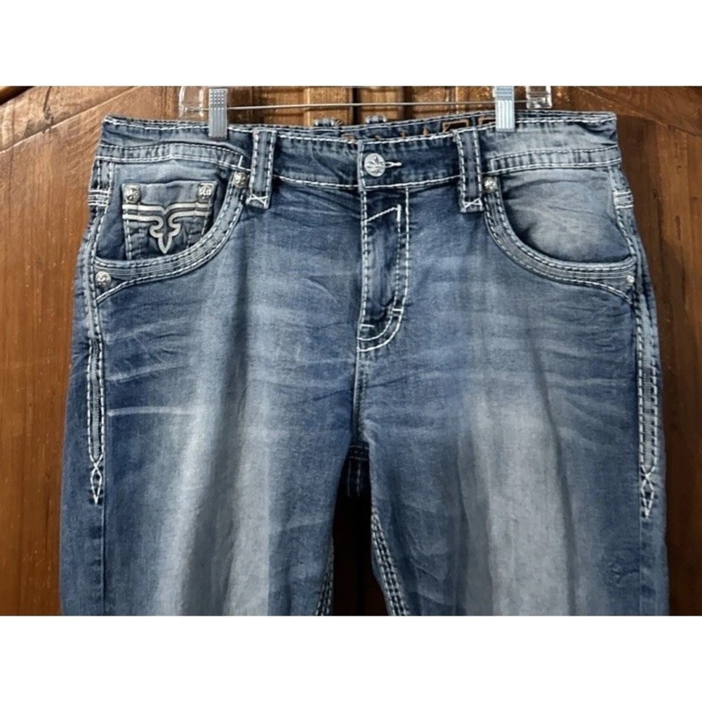 Rock Revival Fit Straight Blue Denim Jeans Echter‎ Straight Sz 38